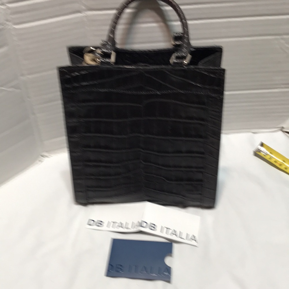 Dooney Bourke Made in Italy croc embossed black short shopper. EUC - Picture 9 of 11